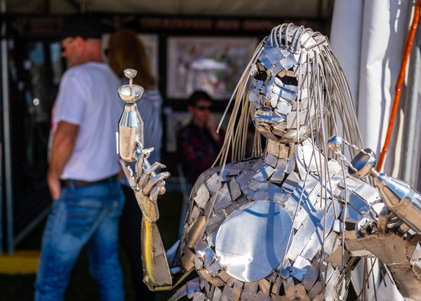Artist Award -  Life size metal space girl sculpture by Rastra Lyall